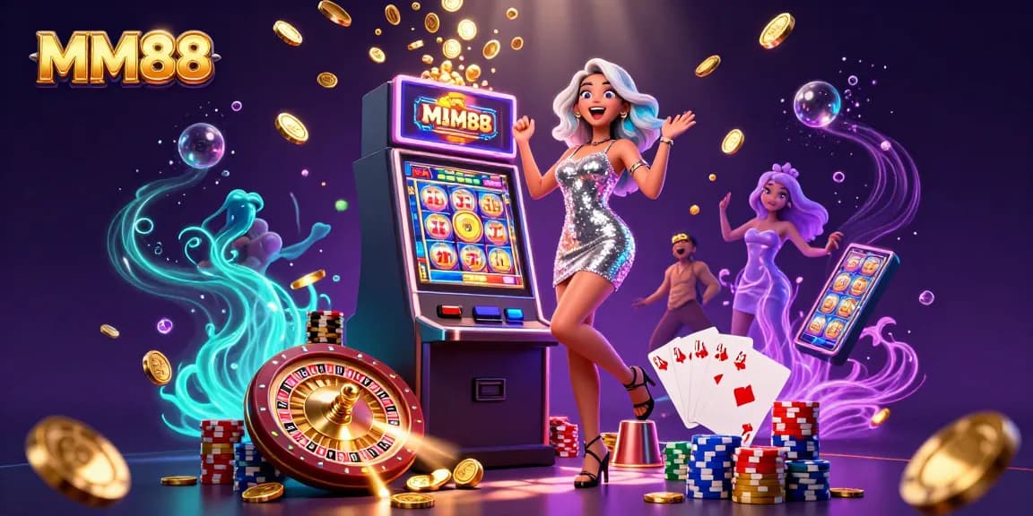 Experience the winning excitement at MM88 with a dazzling slot machine jackpot celebration!
