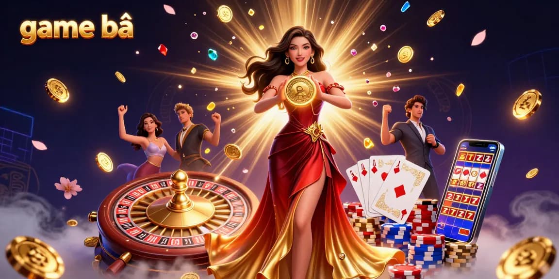Play thrilling game bài with vibrant characters and dynamic casino elements in a rich 3D scene.