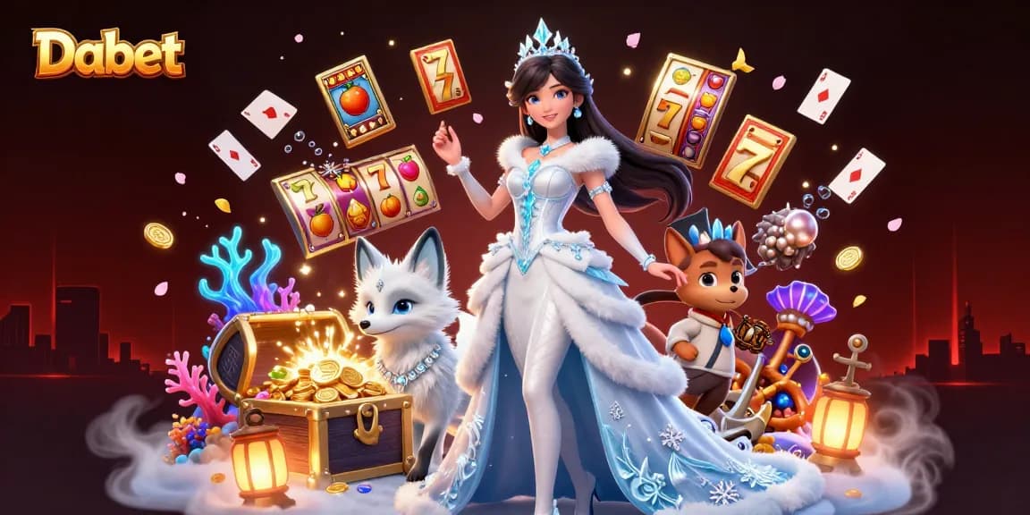 Dabet offers thrilling slot gameplay with a captivating winter-themed scene featuring an ice queen.