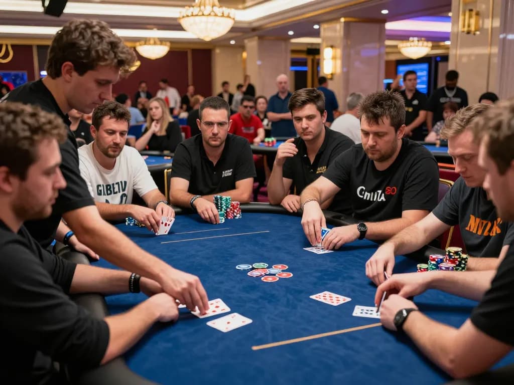 88aa poker players engaged in high-stakes tournament at a luxury casino