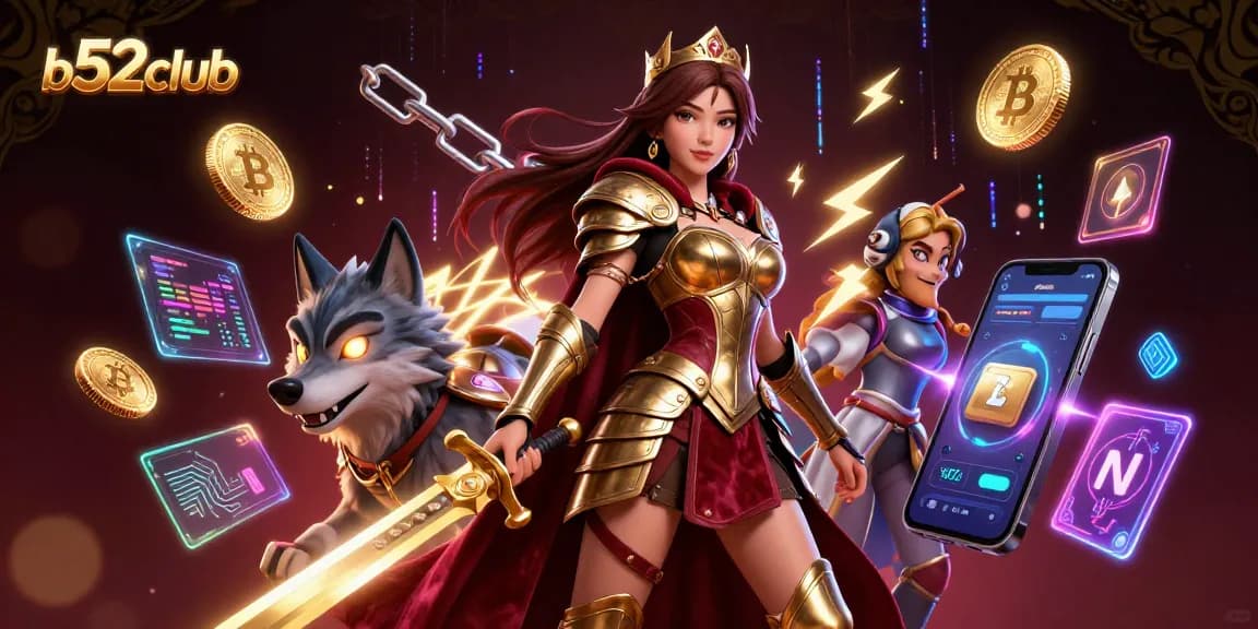 Join the battle at b52club with glowing coins and a warrior queen in vibrant 3D!
