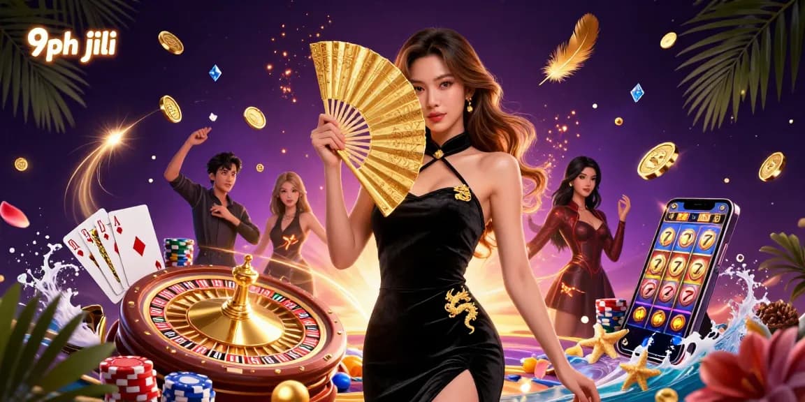 Play popular games like 9ph jili while enjoying vibrant casino elements in a stunning scene.