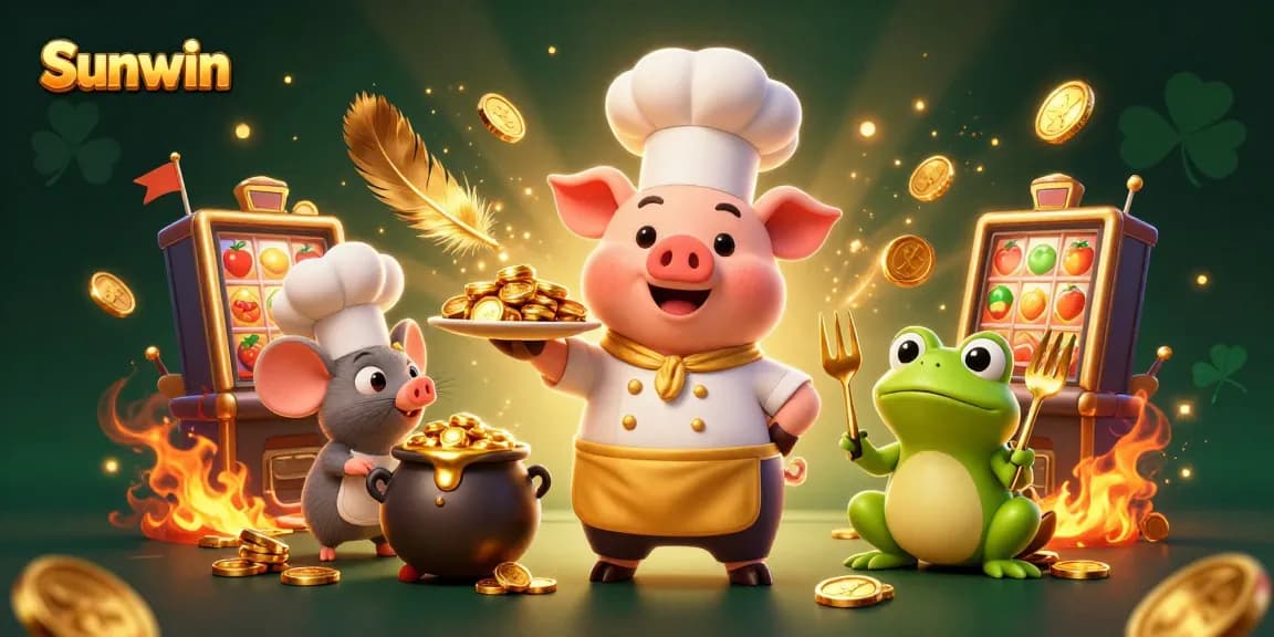 Sunwin casino experience capturing the excitement of winning big with gold coins and slot machines.