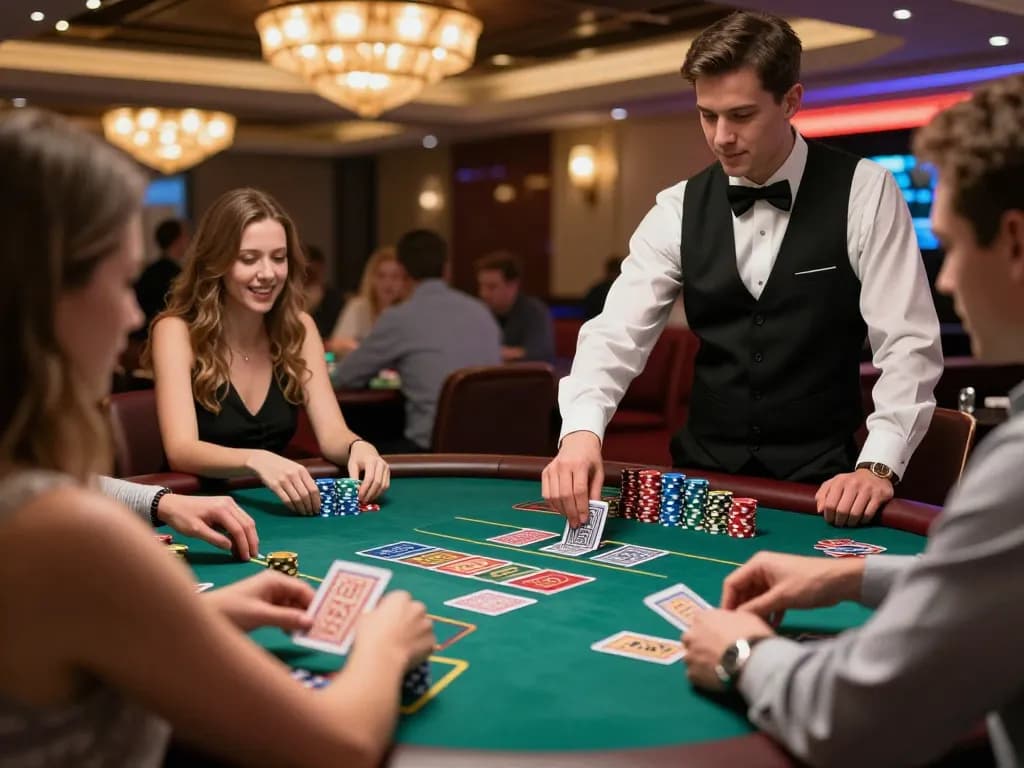 Players engaging in blackjack strategy at MM88 casino table with high-stakes action.