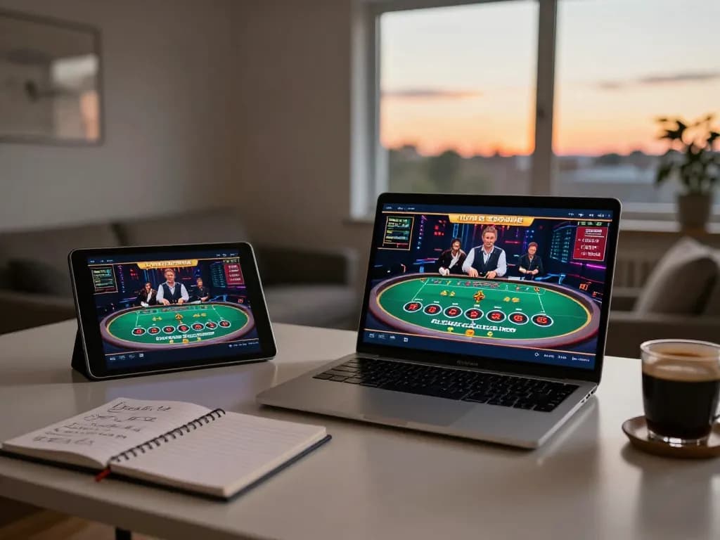 Engaged user enjoying live dealer games at keonhacaii88 on stylish home setup