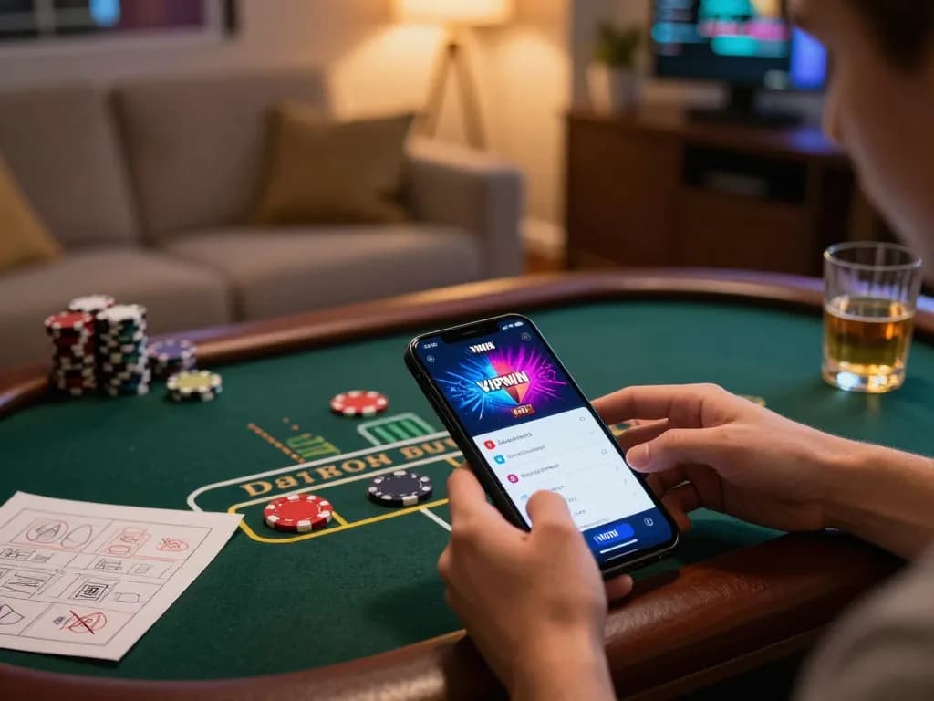 Engaging in a live blackjack game on VIPWIN's app, highlighting user-friendly interface and exciting gameplay