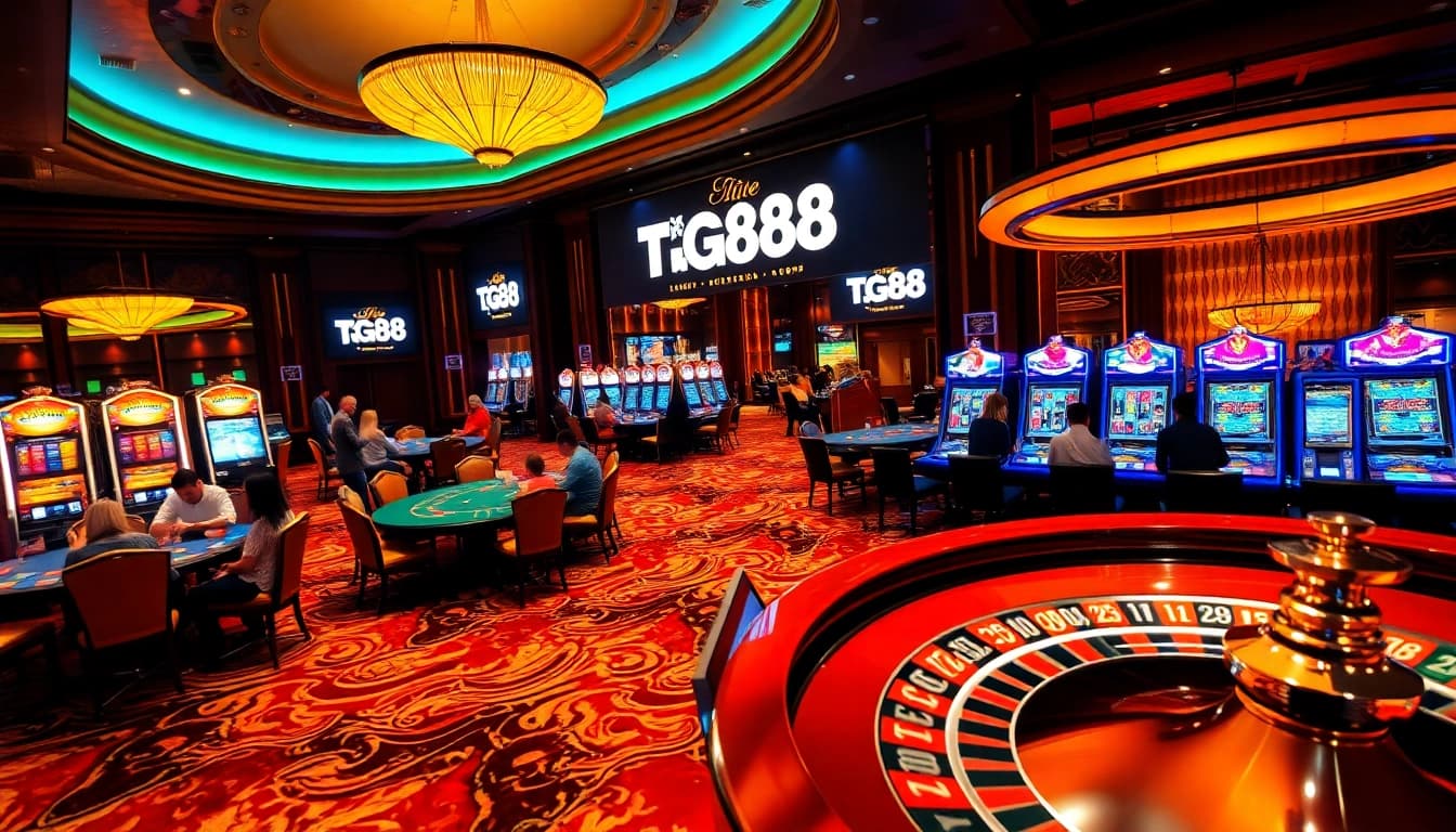 Experience the excitement of gambling at TG88's luxurious casino tables with vibrant games.