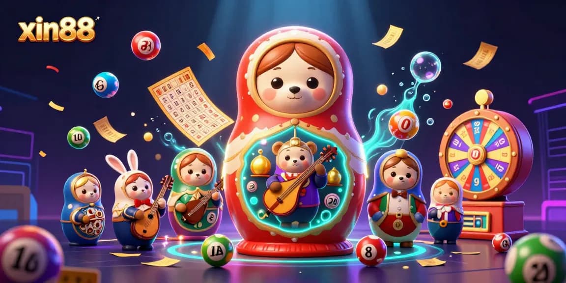 Experience the excitement of xin88 with vibrant lottery elements and engaging casino characters.