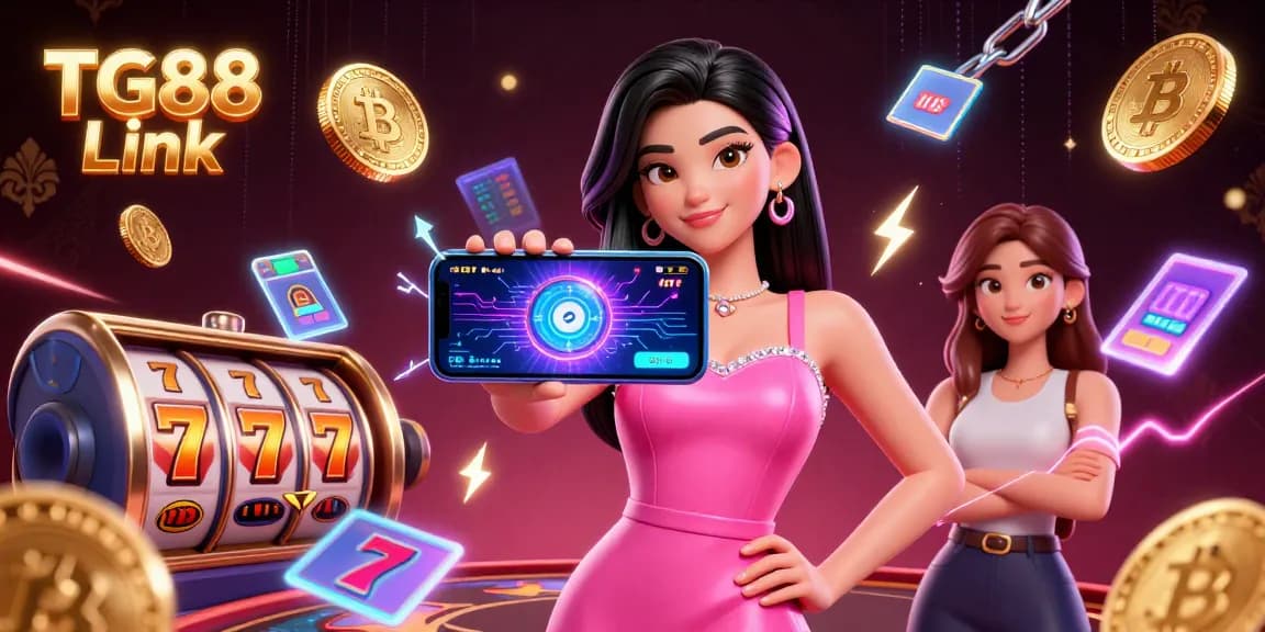 Experience thrilling gaming action with TG88 Link showcasing a vibrant live dealer game illustration.