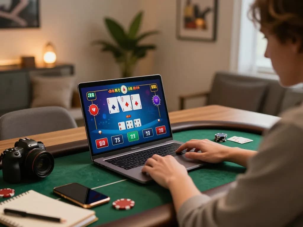 Engaging with 789win poker online while enjoying a cozy home atmosphere.