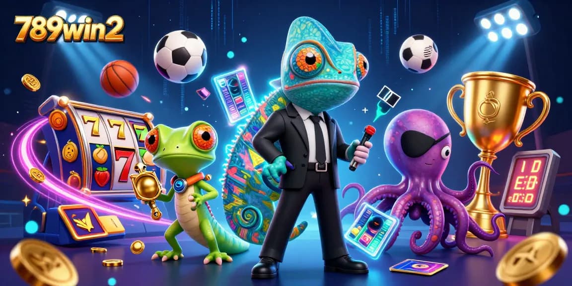 Experience thrilling gaming action with 789win2, featuring dynamic characters in a colorful casino scene.