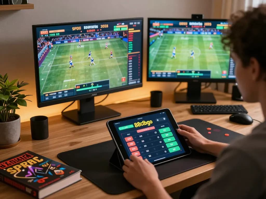 Betting on 88clbgo using a tablet in a warm home environment with live sports updates.