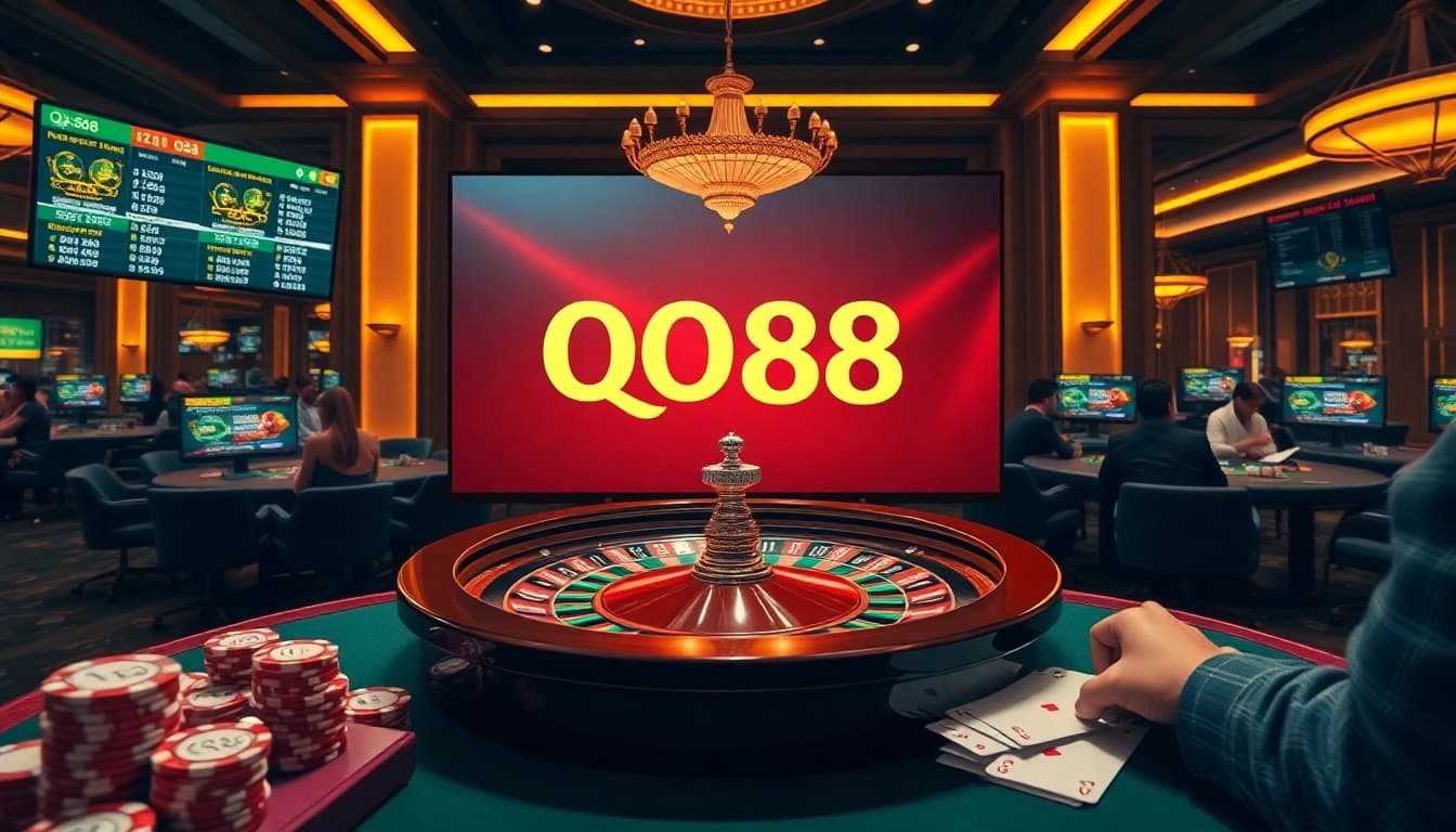 Experience thrilling action at QQ88's online casino with exciting games and dynamic betting interfaces.