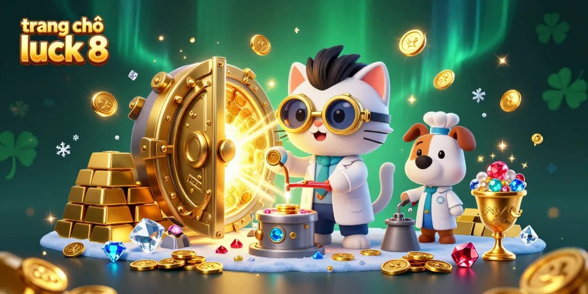 Experience thrilling wins with trang chủ luck 8 in this lively casino illustration.