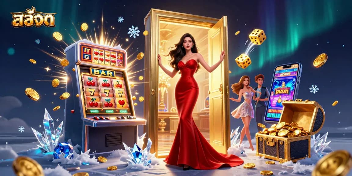 Experience the excitement of สล็อต with a stunning jackpot scene featuring our captivating character.