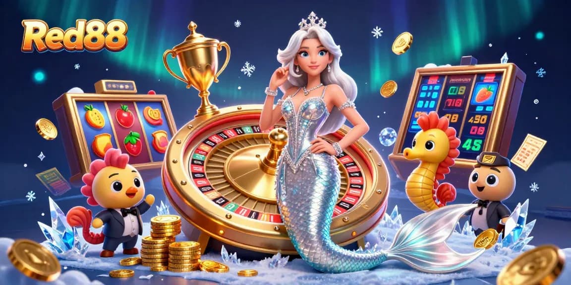 Bet on thrilling moments at Red88 with vibrant slot reels and dazzling casino elements.
