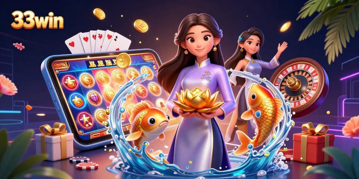 Experience exciting gameplay with 33win's animated slots and vibrant casino elements, delivering thrilling wins!