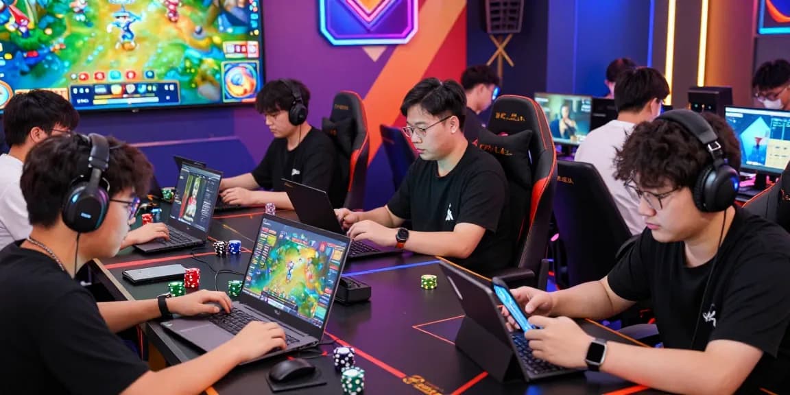 Enthusiastic players engaging in game bai doi thuong matches online, showcasing vibrant graphics and competitive atmosphere.