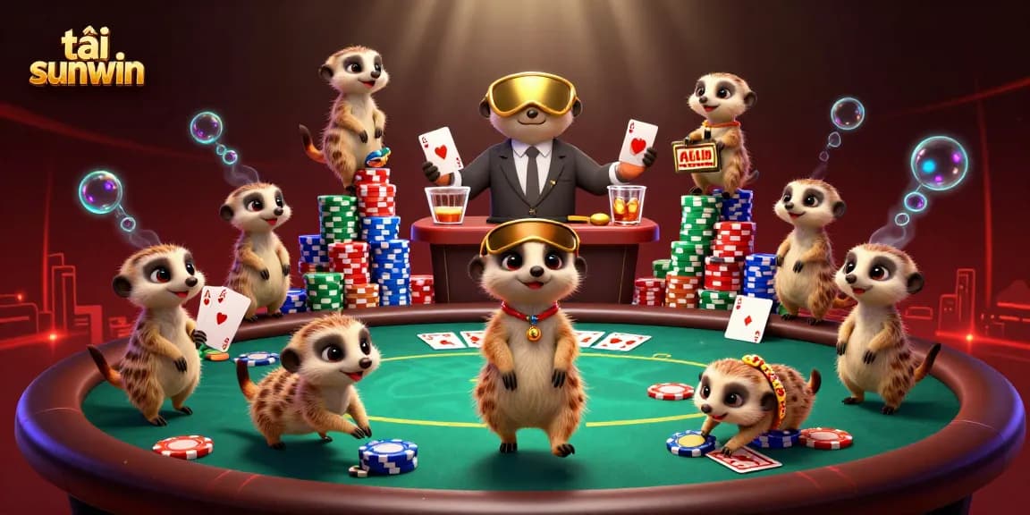 Experience thrilling poker action with tải sunwin as meerkats manage a vibrant casino scene.