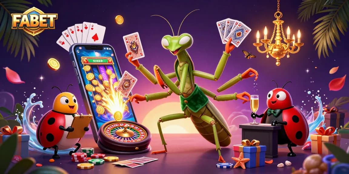Experience the thrill of FABET with a vibrant casino illustration showcasing dynamic gameplay.
