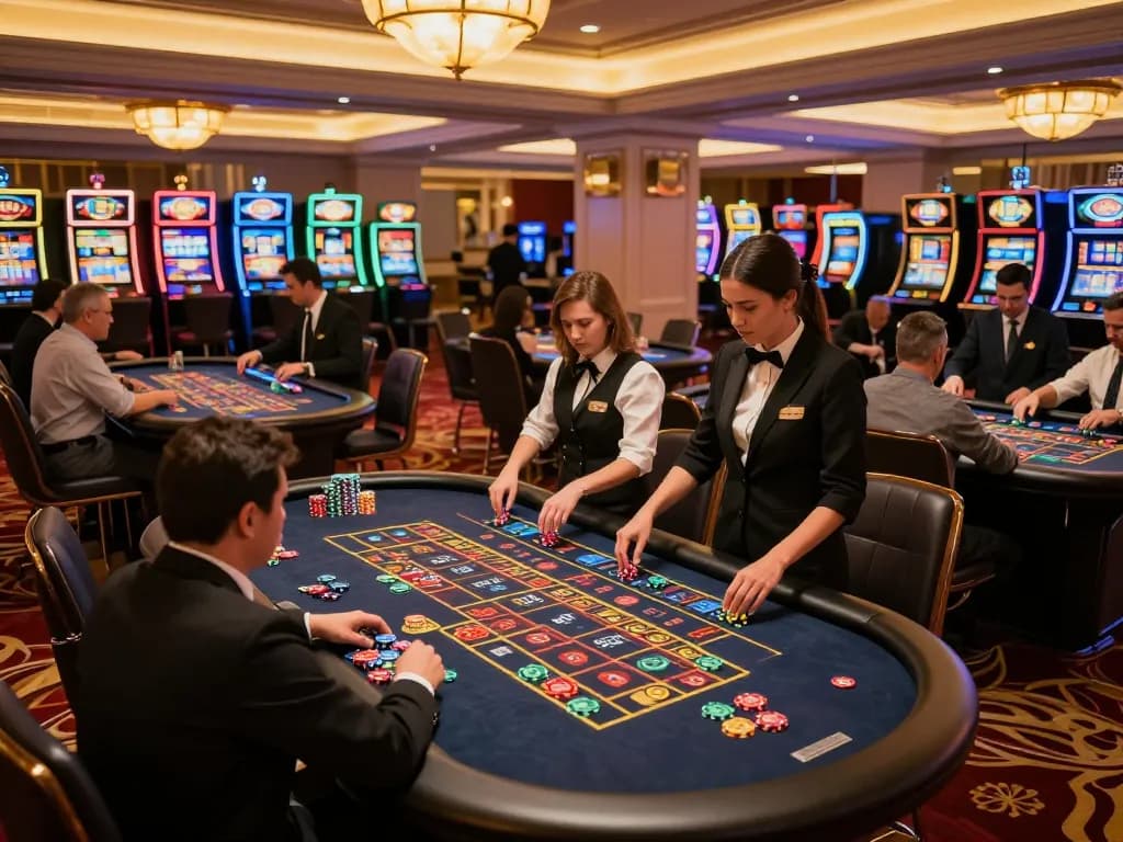Players enjoying roulette action at Five88 Casino, showcasing vibrant tables and engaging atmosphere.