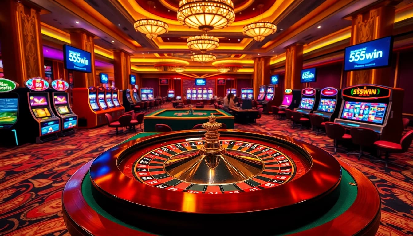 Experience the thrill of winning at 555win with vibrant casino tables and exciting games.