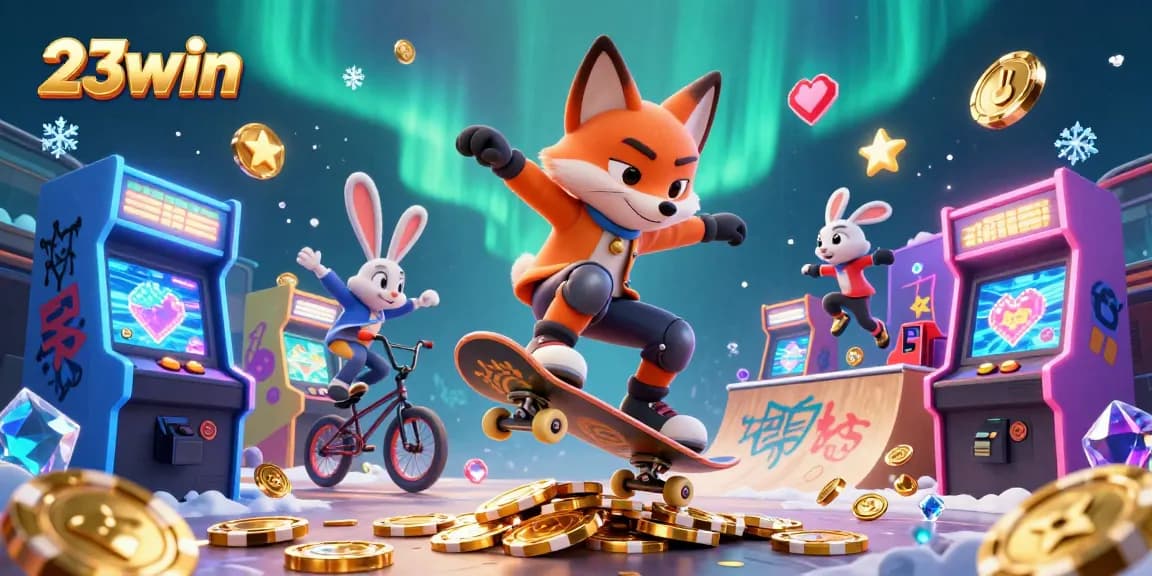 Experience thrilling games at 23win with vibrant casino elements and engaging characters.