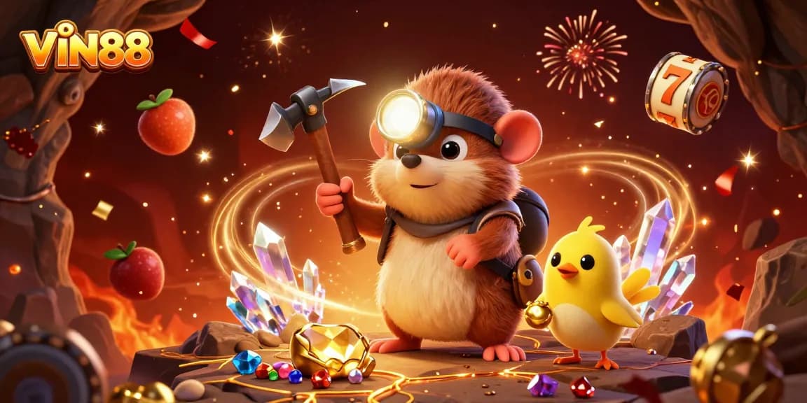 Experience the excitement of VIN88 with dynamic slots and vibrant casino scenes.