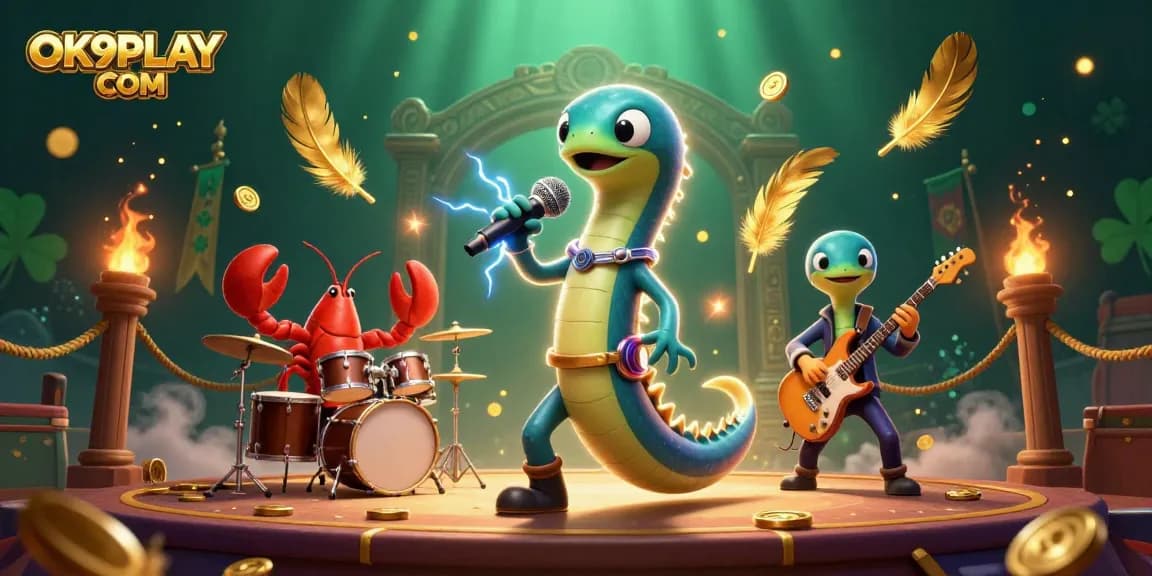 Engage in thrilling gameplay at OK9PLAY COM, showcasing 3D cartoon characters in an exciting underwater casino.