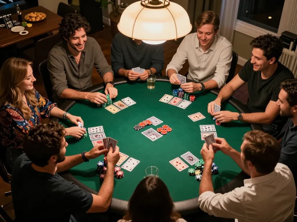 Players enjoying a strategic poker game during a home night with Ax88 excitement in the air