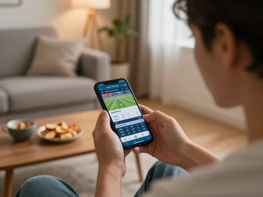 Engaging in online sports betting using a mobile app for debet interactions