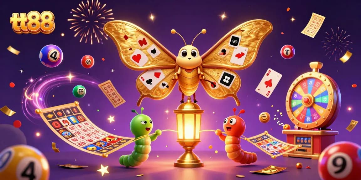 Engage with tt88 through a vivid 3D casino scene showcasing colorful elements of gaming excitement.