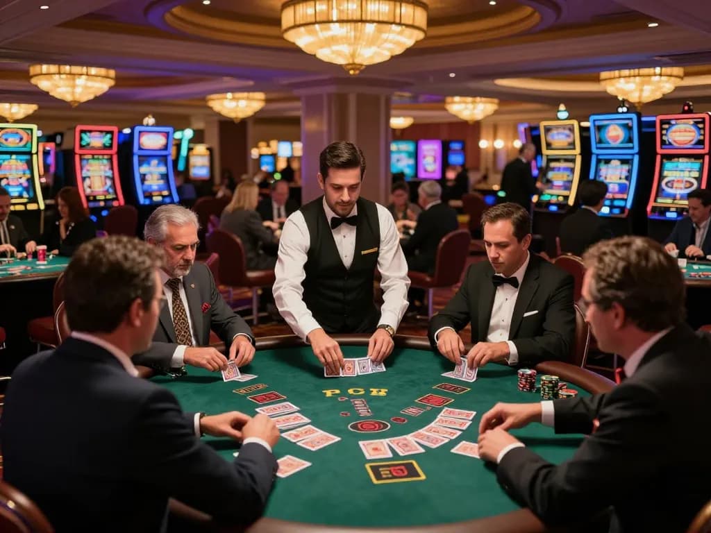 Experience the excitement at may88's blackjack tables with intense gameplay and elegant atmosphere.