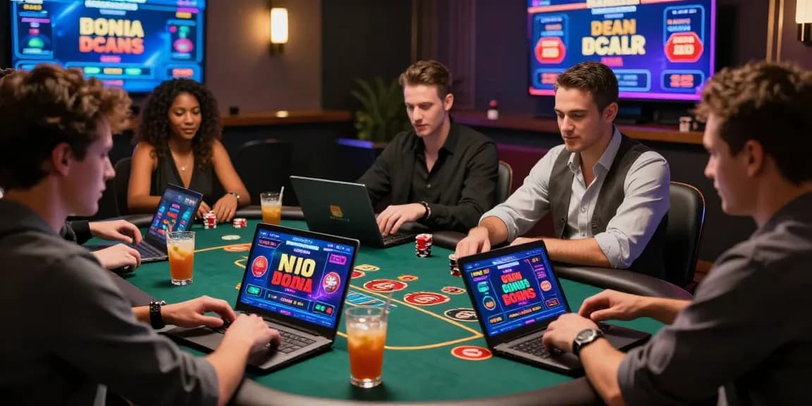 Players enjoying games at the best non GamStop casinos 2026, showcasing engagement and vibrant digital interfaces.