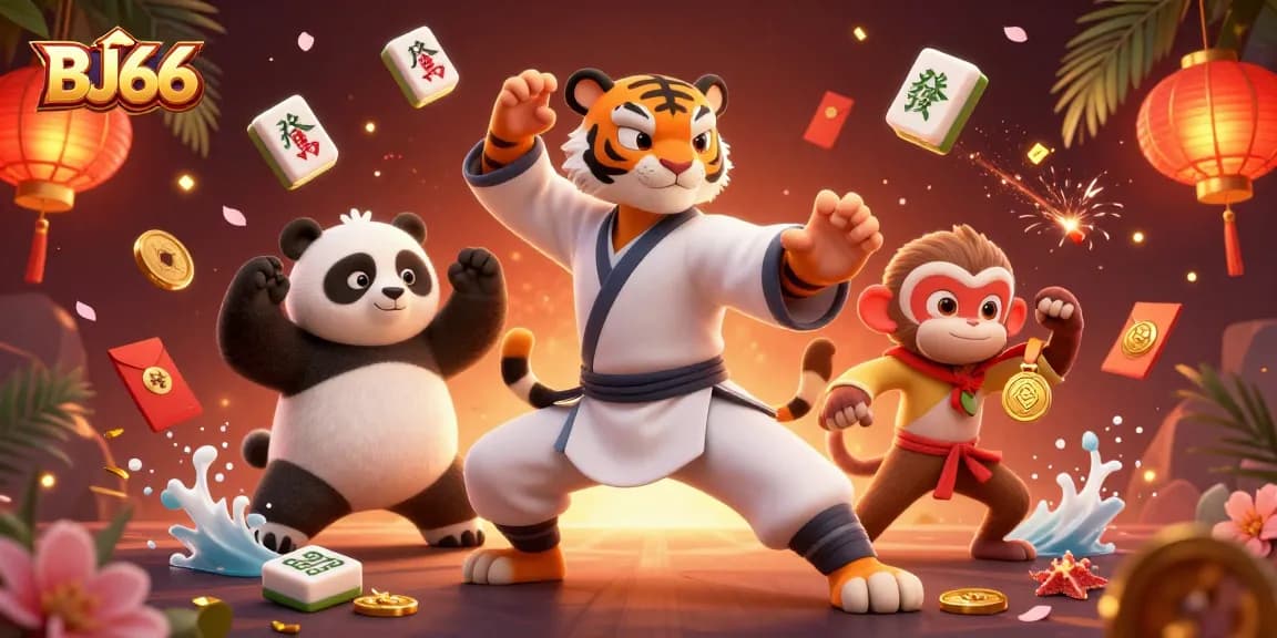 Experience an exciting gaming adventure at BJ66 with dynamic characters and vibrant casino elements.