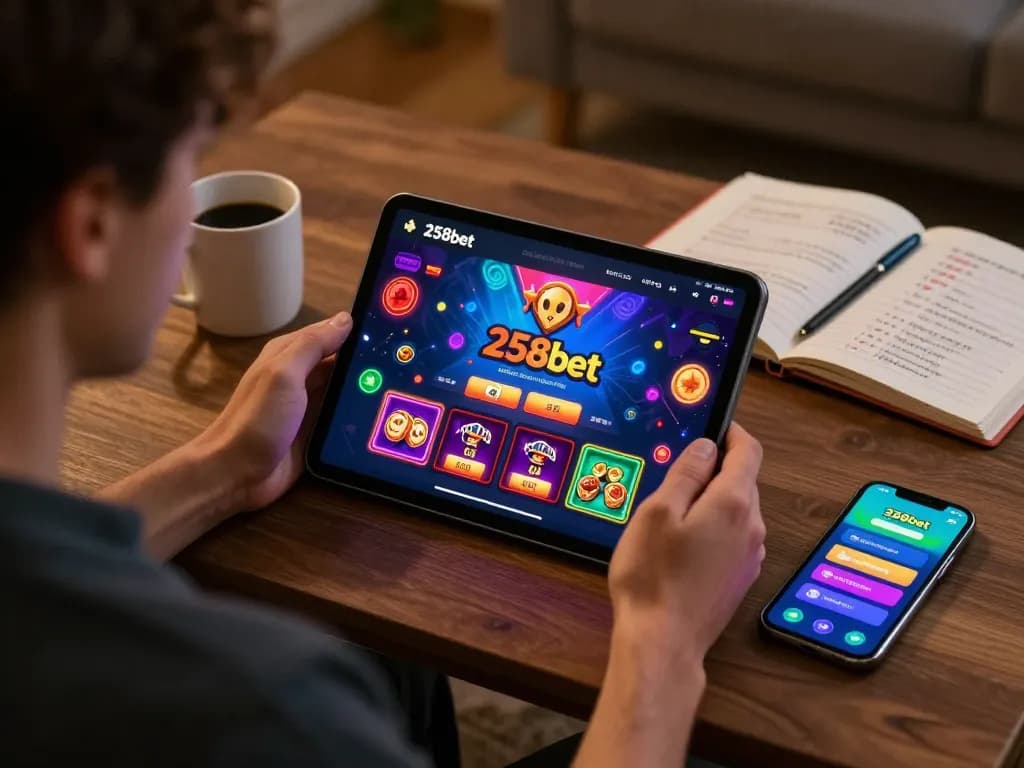 Experience the excitement of 258bet download in a cozy home casino setup with engaging gameplay.