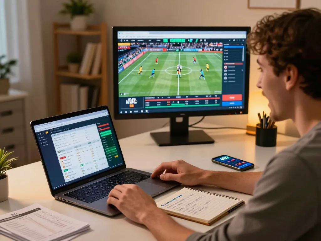 N88 online punters engaging with dynamic sports betting interface on laptop