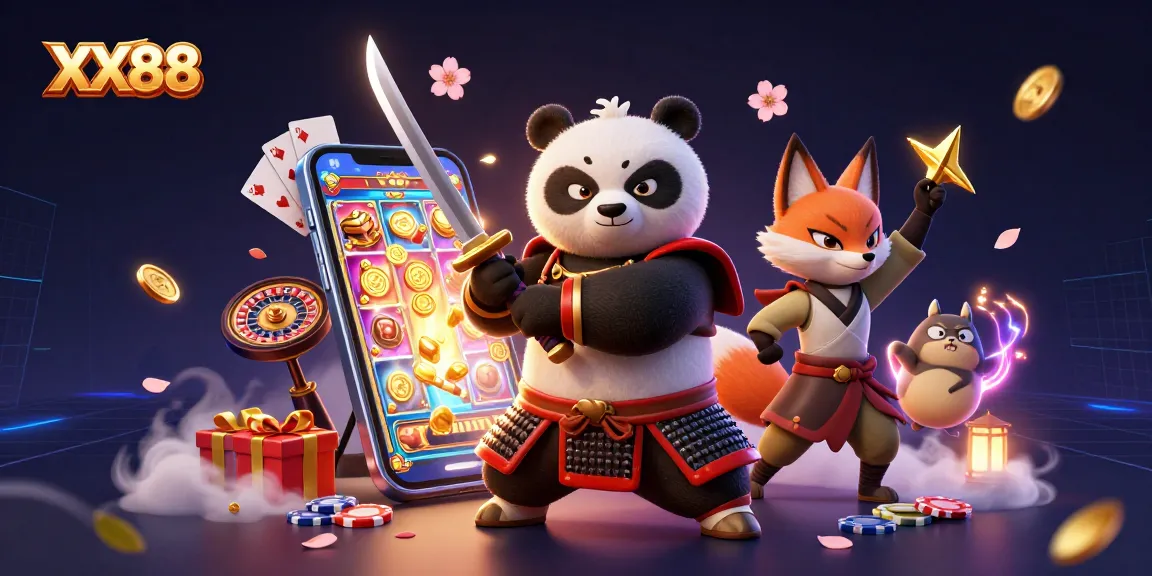 Engage with the thrilling world of XX88, featuring colorful slot games and dynamic characters.