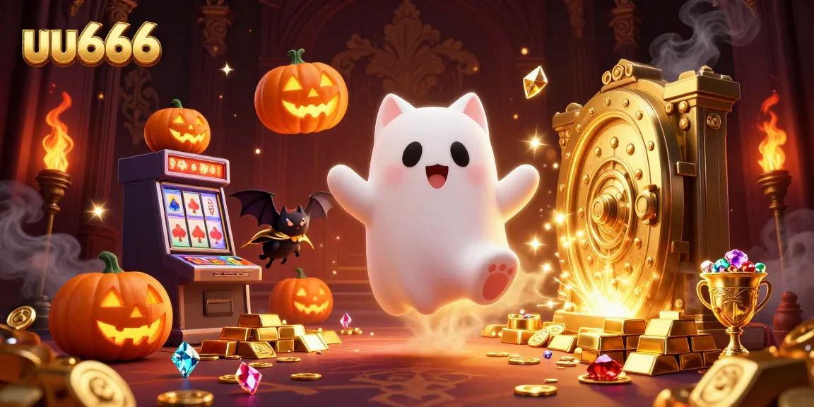 Spin and win at uu666's haunted casino mansion with ghostly fun, bats, and treasures!