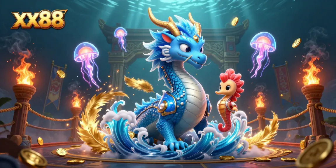 Experience the thrill of gambling at xx88 with vibrant casino elements and mythical characters.