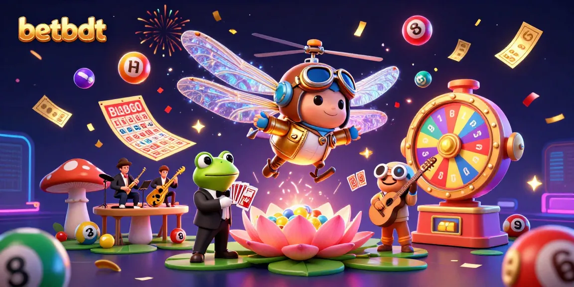 Experience thrilling gaming with betbdt's exciting 3D casino illustration featuring vibrant characters and dynamic game elements.
