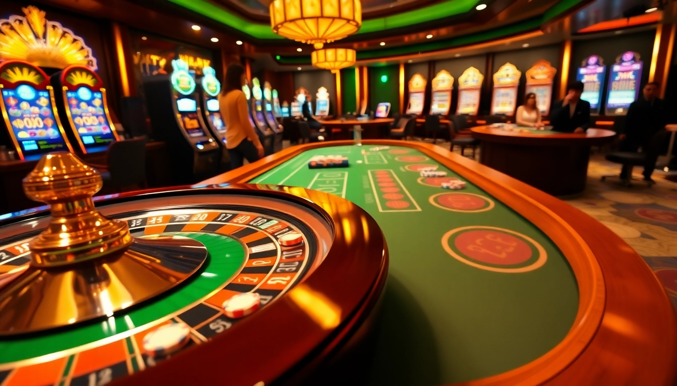 Experience the thrill of casino gaming at https://urr88.com/ with luxury slot machines and vibrant betting tables.