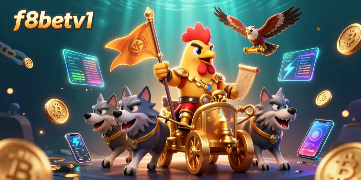 Engage in thrilling gaming at f8betv1 with dynamic 3D cartoon figures, crypto coins, and dramatic effects.