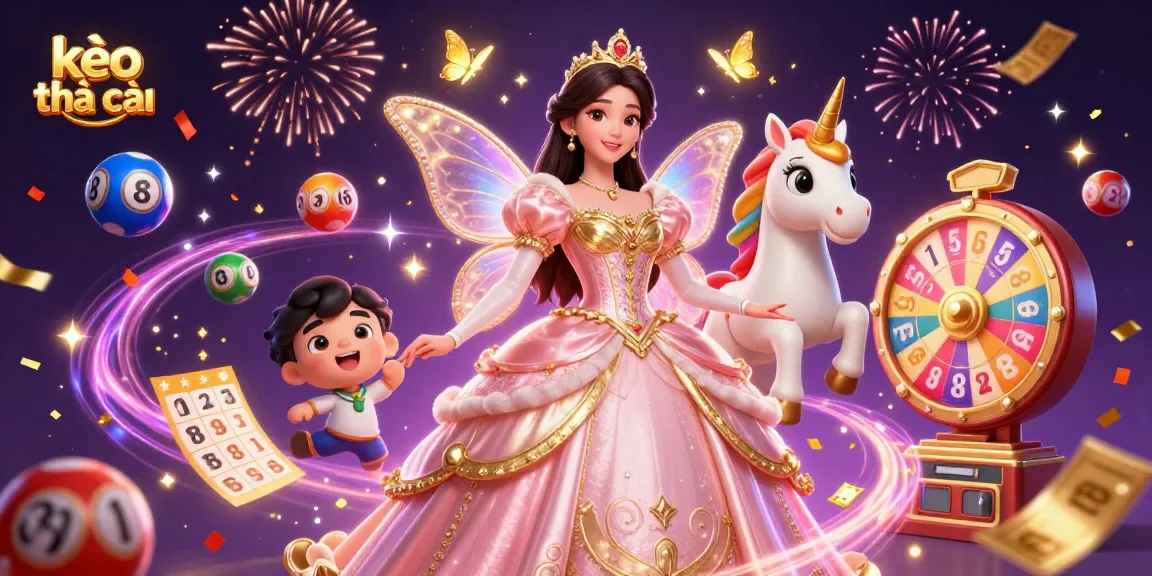 Place your bets on kèo nhà cái with captivating 3D illustration of a unicorn and a glamorous character.
