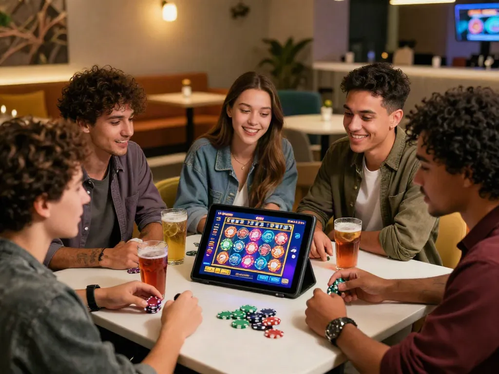 Exciting online gaming experience at https://www.78wind.love/ with friends enjoying colorful slot games.