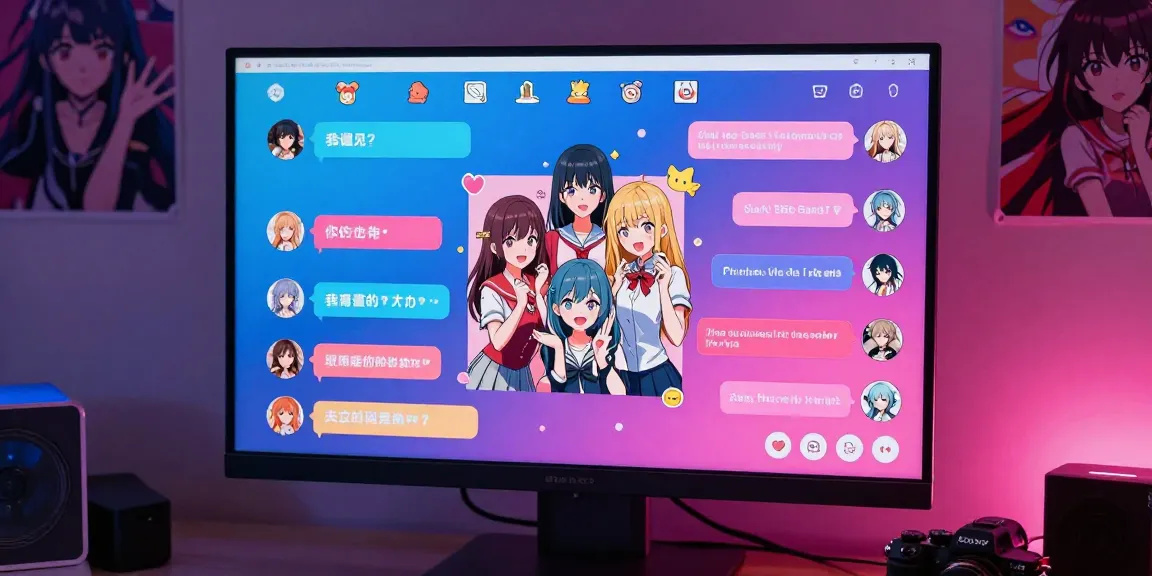 Flirtatious interactions in ecchi chat AI with animated characters and vibrant chat interface.