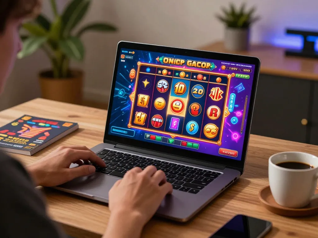 Engaging gameplay on a vibrant online slot gacor interface, showcasing excitement and strategy.
