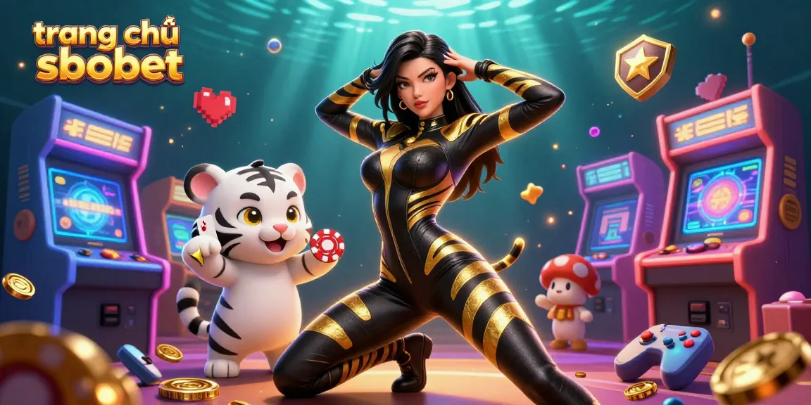 Experience captivating games at trang chủ sbobet with a vibrant scene featuring a tiger and poker chip.