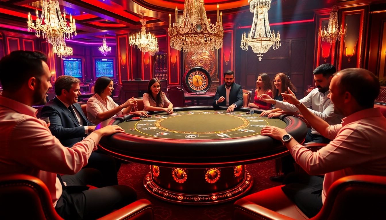 C168 poker players strategizing in a luxurious casino setting, showcasing high-stakes excitement and professionalism.