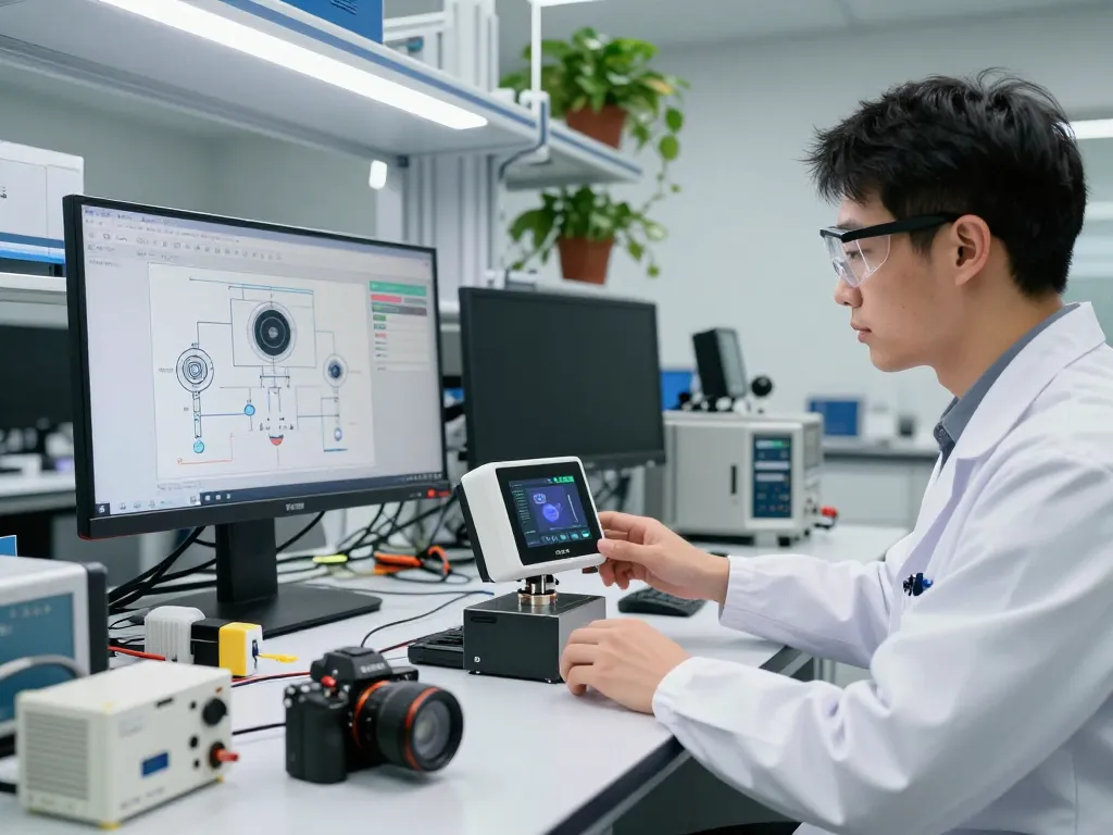 Engineer testing FLIR TA88 Magnet Mount in a modern lab setup.